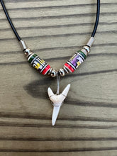 Load image into Gallery viewer, White Mako Shark Tooth Necklace With Peruvian Ceramic Beads