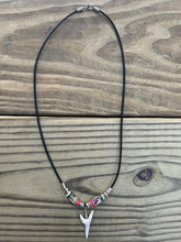 Load image into Gallery viewer, White Mako Shark Tooth Necklace With Peruvian Ceramic Beads
