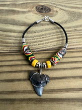 Load image into Gallery viewer, Shark Tooth Bracelet With Bob Marley and Yellow Beads