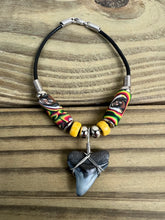 Load image into Gallery viewer, Shark Tooth Bracelet With Bob Marley and Yellow Beads