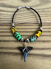 Load image into Gallery viewer, Shark Tooth Bracelet With Yellow and Green Femo Beads