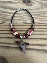 Load image into Gallery viewer, Shark Tooth Bracelet With Brown and Beige Femo Beads