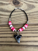 Load image into Gallery viewer, Shark Tooth Bracelet With Red, Pink and White Beads