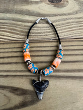 Load image into Gallery viewer, Shark Tooth Bracelet With Orange Flowers Beads