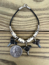 Load image into Gallery viewer, Shark Tooth Bracelet With 3 Shark Teeth and Bone Beads
