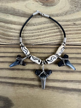 Load image into Gallery viewer, Shark Tooth Bracelet With 3 Shark Teeth and Bone Beads