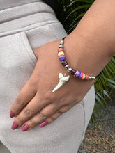 Load image into Gallery viewer, White Shark Tooth Bracelet With Colorful Beads