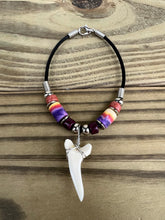 Load image into Gallery viewer, White Shark Tooth Bracelet With Colorful Beads