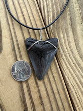 Load image into Gallery viewer, Fossilized 2-1/16 Inch Megalodon Shark Tooth Necklace