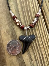 Load image into Gallery viewer, Fossilized Mako Shark Tooth Necklace 1 7/16 Inche Mako