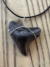 Load image into Gallery viewer, Fossilized 2 1/8 Inch Megalodon Shark Tooth Necklace