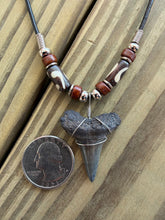 Load image into Gallery viewer, Mako Shark Tooth Necklace - 1 3/8" Genuine Fossil Shark Tooth Pendant