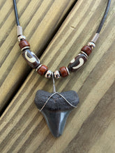 Load image into Gallery viewer, Mako Shark Tooth Necklace - 1 3/16" Real Fossil Shark Tooth Pendant