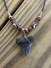 Load image into Gallery viewer, Mako Shark Tooth Necklace - 1 3/16" Real Fossil Shark Tooth Pendant
