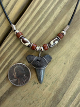 Load image into Gallery viewer, Mako Shark Tooth Necklace - 1 5/16" Fossil Mako Shark Tooth Pendant