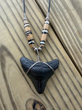 Load image into Gallery viewer, 1 15/16 Inch Fossilized Megalodon Shark Tooth Necklace | Handmade in USA