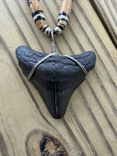 Load image into Gallery viewer, 1 15/16 Inch Fossilized Megalodon Shark Tooth Necklace | Handmade in USA