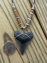 Load image into Gallery viewer, 1 7/8 Inch Fossilized Megalodon Shark Tooth Necklace | Handmade in USA