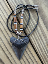 Load image into Gallery viewer, 1 7/8 Inch Fossilized Megalodon Shark Tooth Necklace | Handmade in USA