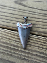 Load image into Gallery viewer, 1 5/8 Inch Fossilized Mako Shark Tooth Pendant | Sterling Silver Bezel