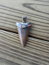 Load image into Gallery viewer, 1 3/4 Inch Fossilized Mako Shark Tooth Pendant | Sterling Silver Bezel | Handmade in USA