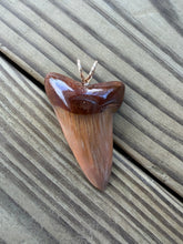 Load image into Gallery viewer, 2 Inch Fossilized Mako Shark Tooth Pendant | Handmade in USA