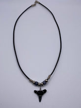 Load image into Gallery viewer, Shark Tooth Necklace With Gray Beads