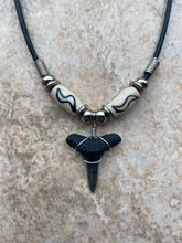 Load image into Gallery viewer, Small Shark Tooth Necklace S Shape Design Bone Beads