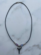 Load image into Gallery viewer, Sandshark Tooth Necklace Flower Femo Beads