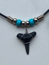 Load image into Gallery viewer, Shark Tooth Necklace With Turquoise Beads