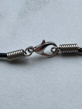 Load image into Gallery viewer, Shark Tooth Necklace Purple With Black Lines Femo Beads