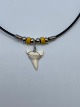 Load image into Gallery viewer, White Shark Tooth Necklace With Yellow Beads