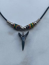 Load image into Gallery viewer, Sandshark Tooth Necklace Rastafarian Femo Beads