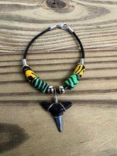 Load image into Gallery viewer, Shark Tooth Bracelet With Yellow and Green Femo Beads

