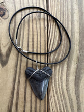 Load image into Gallery viewer, Fossilized 1 15/16-Inch Megalodon Shark Tooth Necklace – Plain Cord

