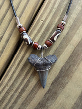 Load image into Gallery viewer, Mako Shark Tooth Necklace - 1 3/8" Genuine Fossil Shark Tooth Pendant
