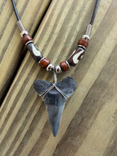 Load image into Gallery viewer, Mako Shark Tooth Necklace - 1 3/8" Genuine Fossil Shark Tooth Pendant
