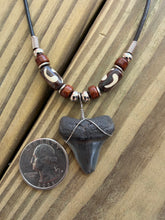 Load image into Gallery viewer, Mako Shark Tooth Necklace - 1 3/16" Real Fossil Shark Tooth Pendant
