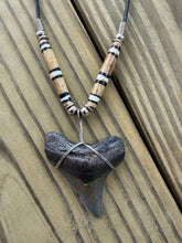 Load image into Gallery viewer, 1 15/16 Inch Megalodon Shark Tooth Necklace | Handmade in USA
