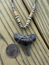 Load image into Gallery viewer, 1 15/16 Inch Megalodon Shark Tooth Necklace | Handmade in USA
