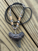 Load image into Gallery viewer, 1 15/16 Inch Megalodon Shark Tooth Necklace | Handmade in USA
