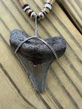 Load image into Gallery viewer, 1 15/16 Inch Megalodon Shark Tooth Necklace | Handmade in USA
