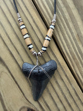 Load image into Gallery viewer, 2 Inch Fossilized Megalodon Shark Tooth Necklace | Handmade in USA
