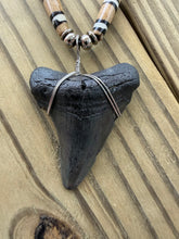 Load image into Gallery viewer, 2 Inch Fossilized Megalodon Shark Tooth Necklace | Handmade in USA
