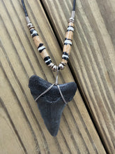 Load image into Gallery viewer, 2 Inch Fossilized Megalodon Shark Tooth Necklace | Handmade in USA
