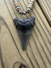 Load image into Gallery viewer, 2 1/8 Inch Fossilized Megalodon Shark Tooth Necklace | Handmade in USA
