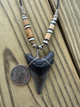 Load image into Gallery viewer, 2 1/8 Inch Fossilized Megalodon Shark Tooth Necklace | Handmade in USA
