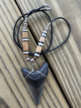 Load image into Gallery viewer, 2 1/8 Inch Fossilized Megalodon Shark Tooth Necklace | Handmade in USA
