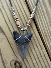 Load image into Gallery viewer, 2 1/8 Inch Fossilized Megalodon Shark Tooth Necklace | Handmade in USA
