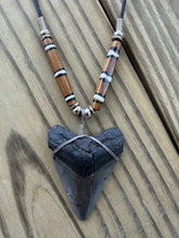Load image into Gallery viewer, 1 7/8 Inch Fossilized Megalodon Shark Tooth Necklace | Handmade in USA
